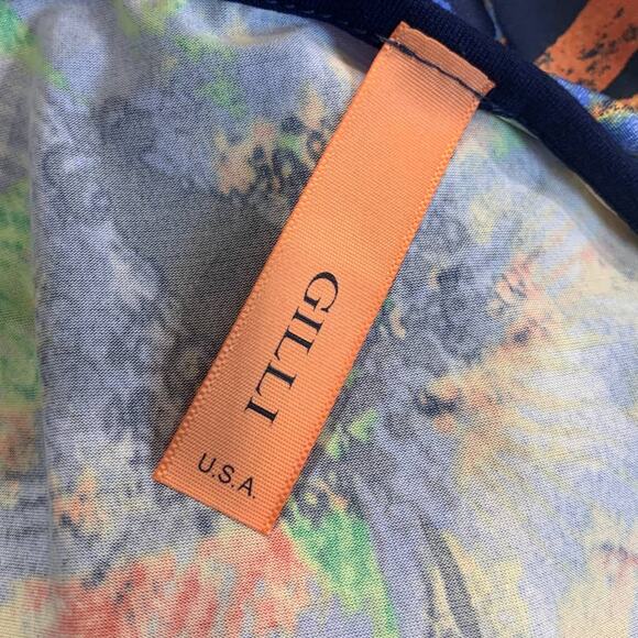 Gilli Large Tropical Floral Swoop Neck 3/4 Sleeve Midi Stretchy Body Con Dress - Picture 4 of 5